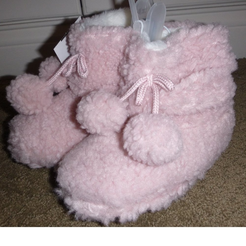 Girls Falls Creek Plush Bootie Slippers Size 10/11 12/13 1/2 3/4 Blush Pink NWT